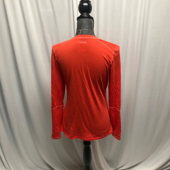 Cabelas Top Womens Size Medium Orange Dri Release Lightweight Long Sleeve - Picture 4 of 9